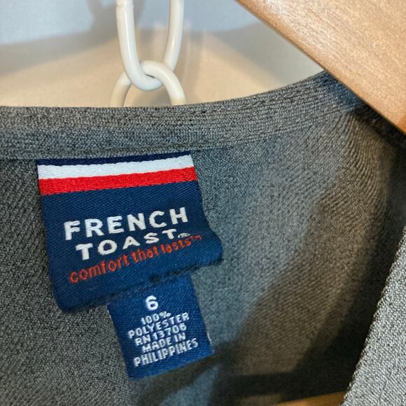 French Toast Girl’s Gray Pinafore V-Neck Pleated School Uniform Jumper Dress - Picture 5 of 6